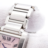 【6wib0119】カルティエ タンクフランセーズ SM W51028Q3 ピンク文字盤【中古】腕時計 レディース