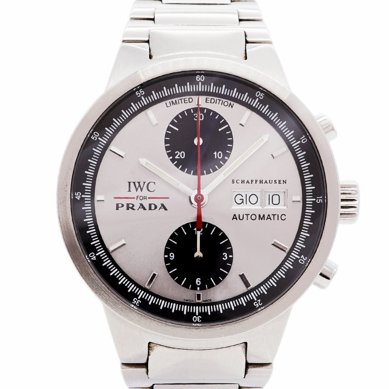 【6wib0134】IWC アイダブリューシー シャフハウゼン GST クロノグラフ プラダ IW370801 シルバー文字盤【中古】腕時計 メンズ