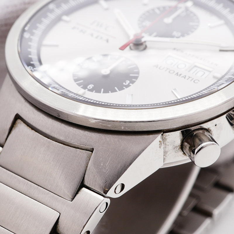 【6wib0134】IWC アイダブリューシー シャフハウゼン GST クロノグラフ プラダ IW370801 シルバー文字盤【中古】腕時計 メンズ