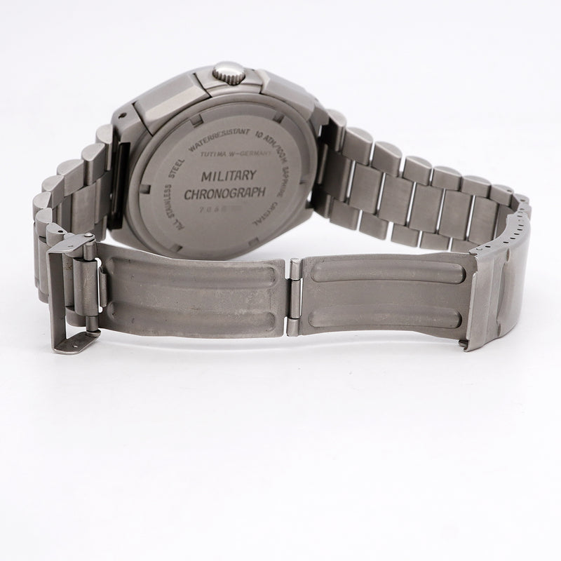 【6wib0150】チュチマ ミリタリー クロノグラフ 798-02 黒文字盤【中古】腕時計 メンズ