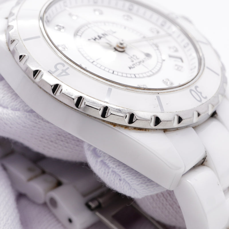 【6wic0183】シャネル J12 12Pダイヤ H1629 白文字盤【中古】腕時計 メンズ
