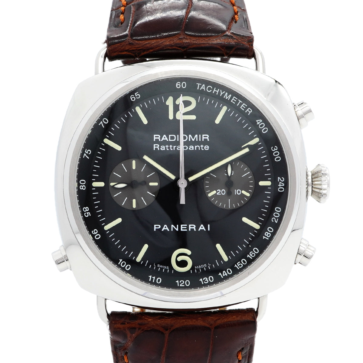 【6wic0198】オフィチーネ・パネライ ラジオミール ラトラパント PAM00214 黒文字盤【中古】腕時計 メンズ