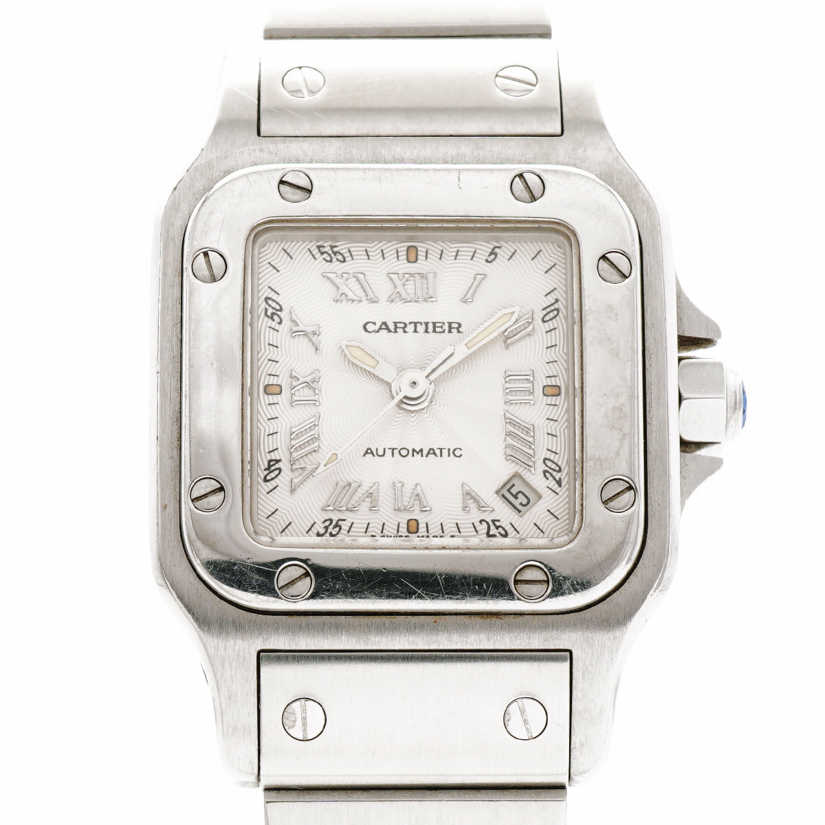 【6wid0244】カルティエ サントスガルべ SM W20044D6 シルバー文字盤【中古】腕時計 レディース