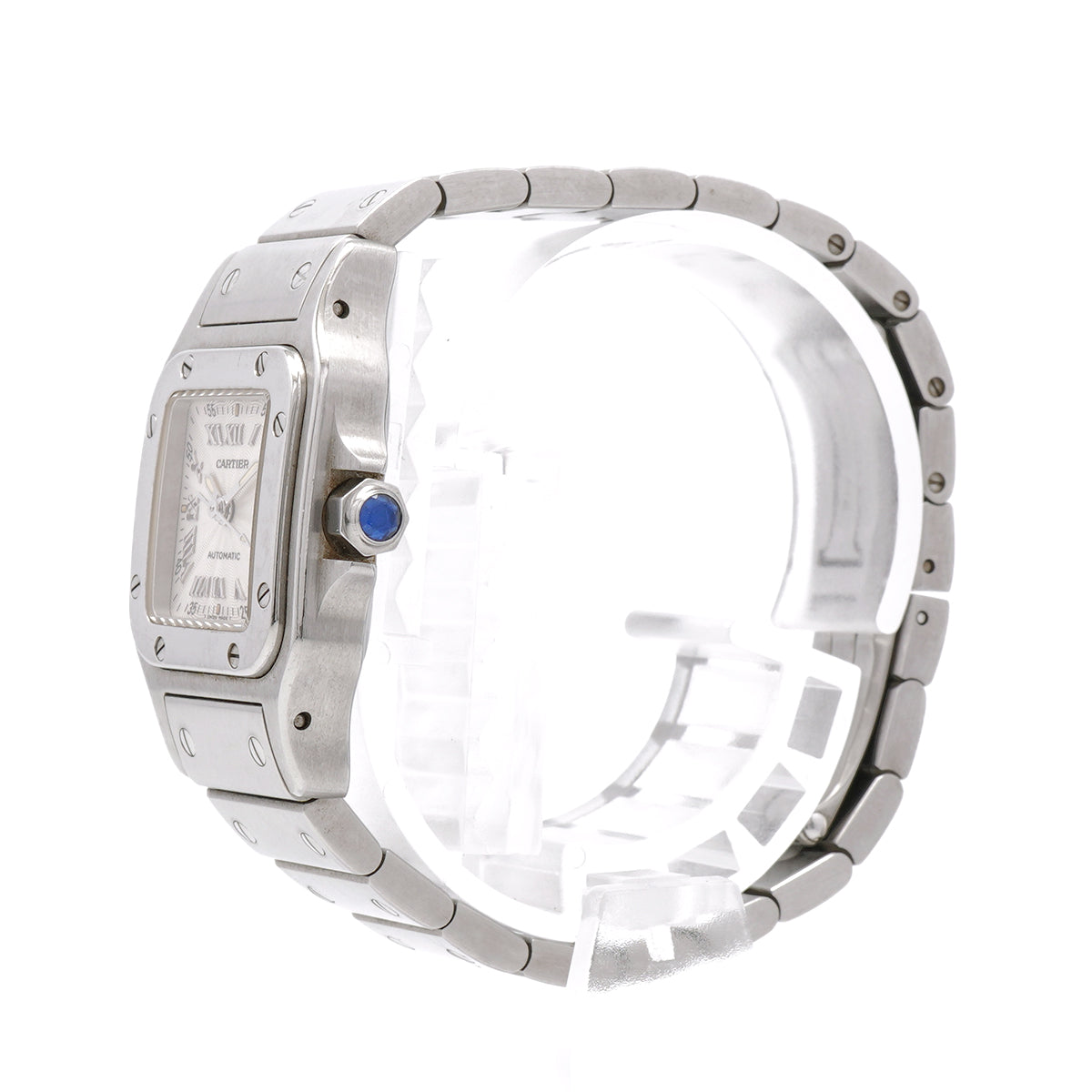 【6wid0244】カルティエ サントスガルべ SM W20044D6 シルバー文字盤【中古】腕時計 レディース