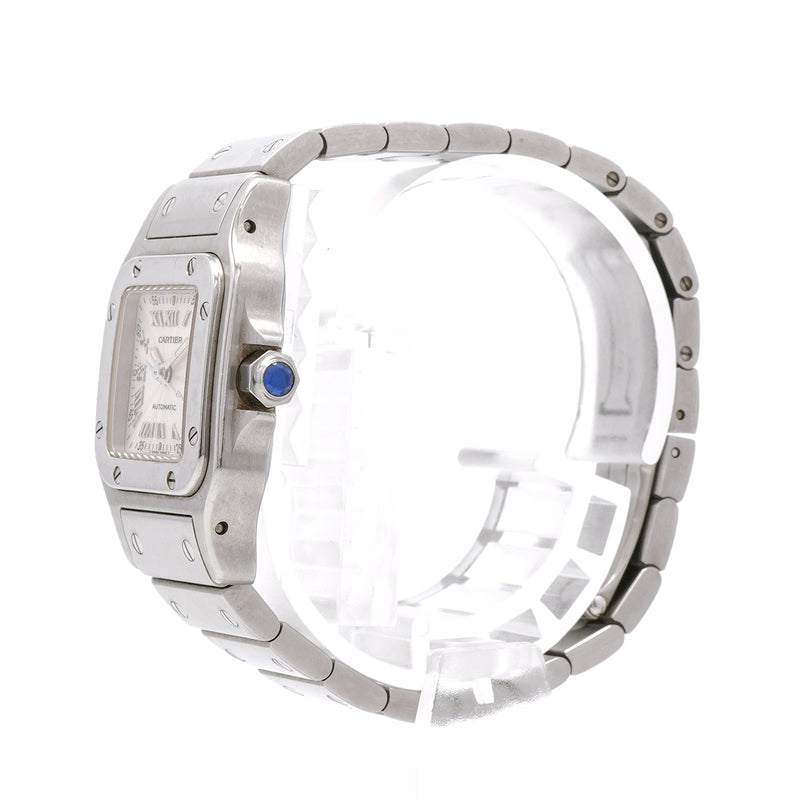 【6wid0244】カルティエ サントスガルべ SM W20044D6 シルバー文字盤【中古】腕時計 レディース