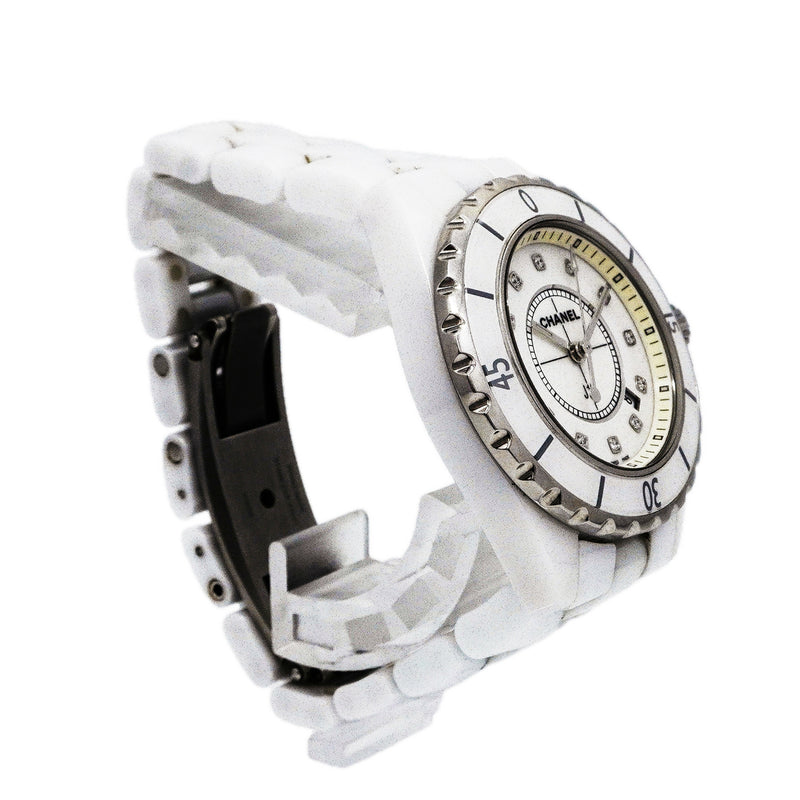 【6wid0253】シャネル J12 12Pダイヤ H1628 白文字盤【中古】腕時計 レディース