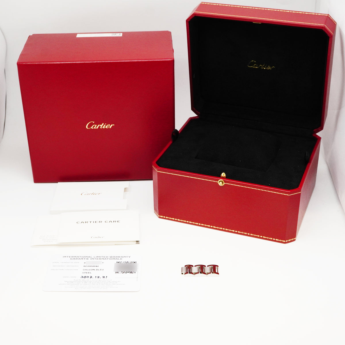 【6wid0254】カルティエ バロンブルー WSBB0044 シルバー文字盤【中古】腕時計 レディース