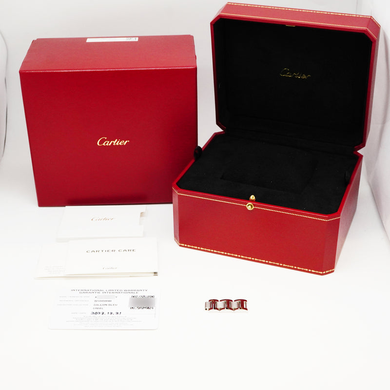 【6wid0254】カルティエ バロンブルー WSBB0044 シルバー文字盤【中古】腕時計 レディース