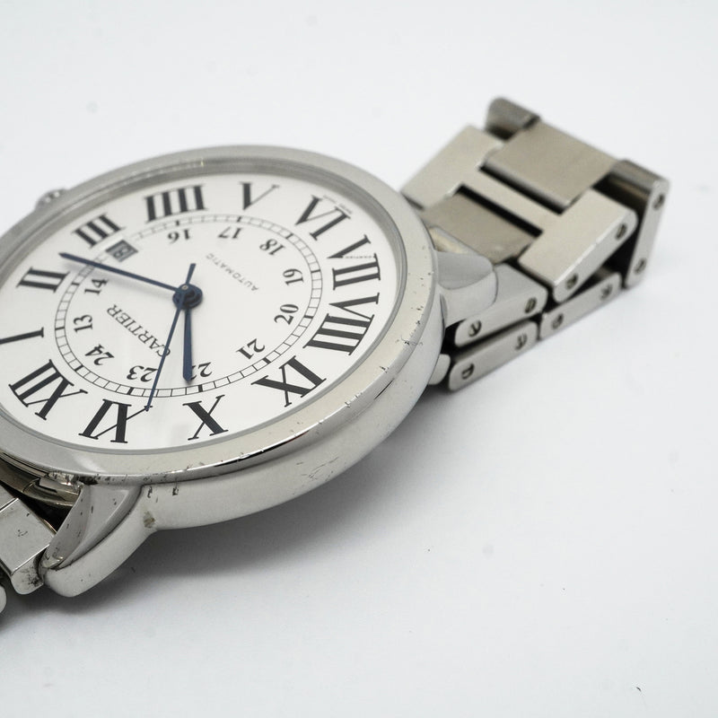 【6wid0256】カルティエ ロンドソロ XL W6701011 シルバー文字盤【中古】腕時計 メンズ
