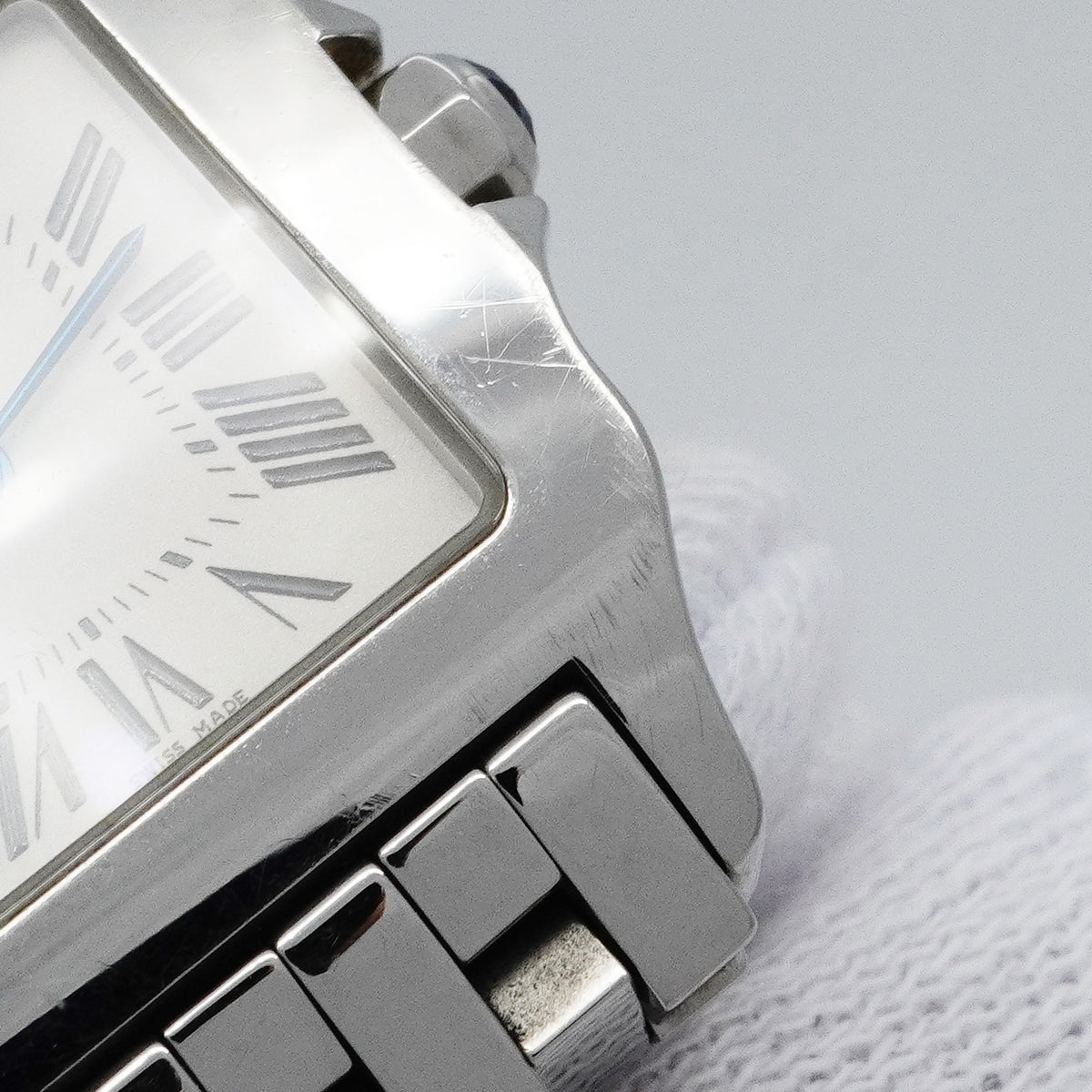 【6wid0258】カルティエ サントス ドゥモワゼル SM W25064Z5 アイボリー文字盤【中古】腕時計 レディース