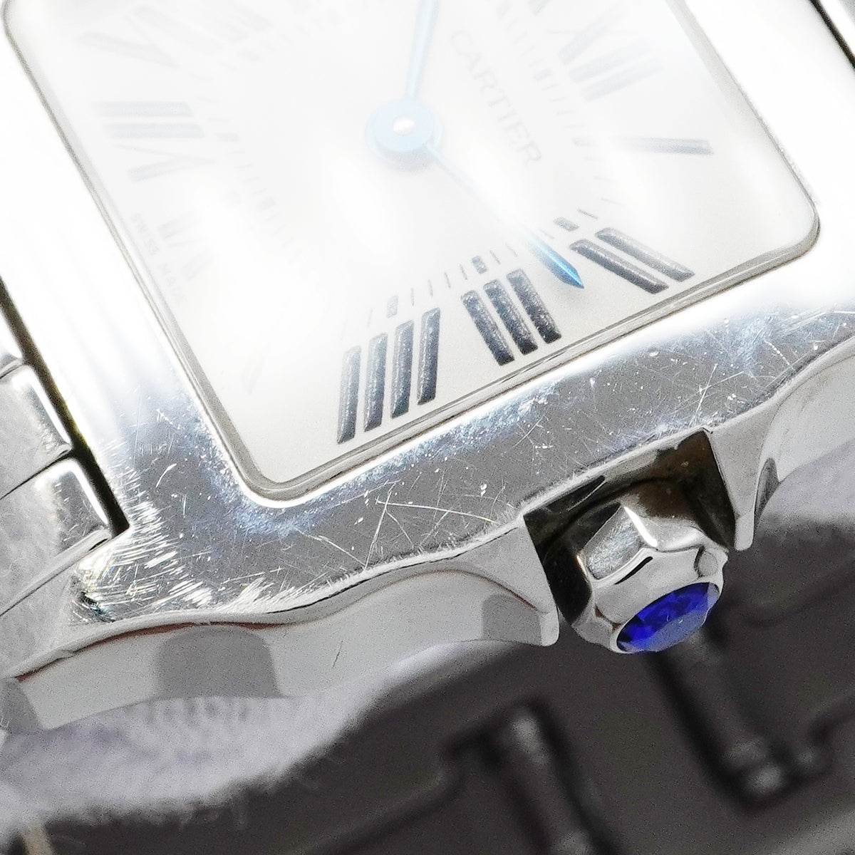 【6wid0258】カルティエ サントス ドゥモワゼル SM W25064Z5 アイボリー文字盤【中古】腕時計 レディース
