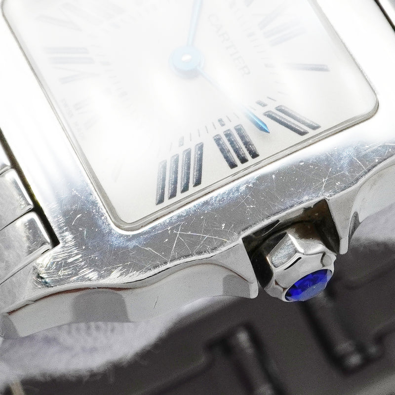 【6wid0258】カルティエ サントス ドゥモワゼル SM W25064Z5 アイボリー文字盤【中古】腕時計 レディース