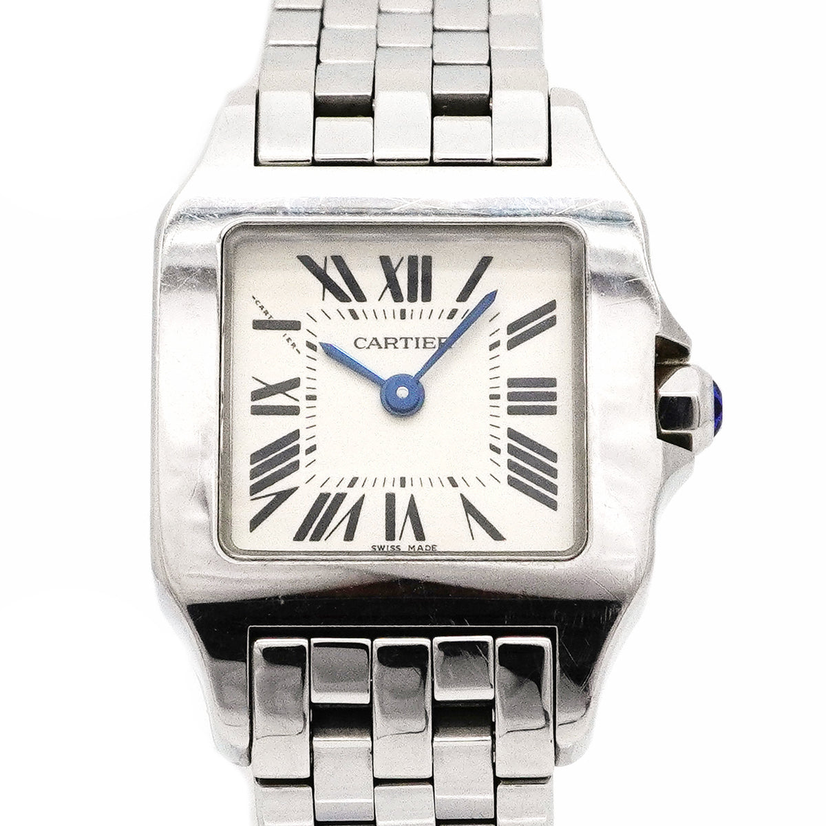 【6wid0258】カルティエ サントス ドゥモワゼル SM W25064Z5 アイボリー文字盤【中古】腕時計 レディース