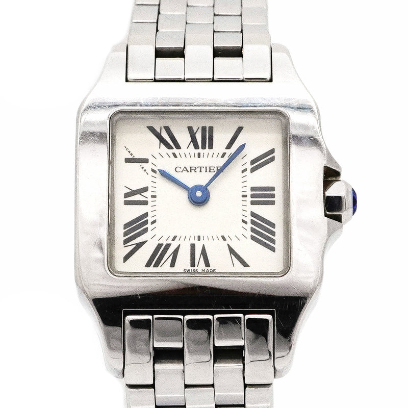 【6wid0258】カルティエ サントス ドゥモワゼル SM W25064Z5 アイボリー文字盤【中古】腕時計 レディース