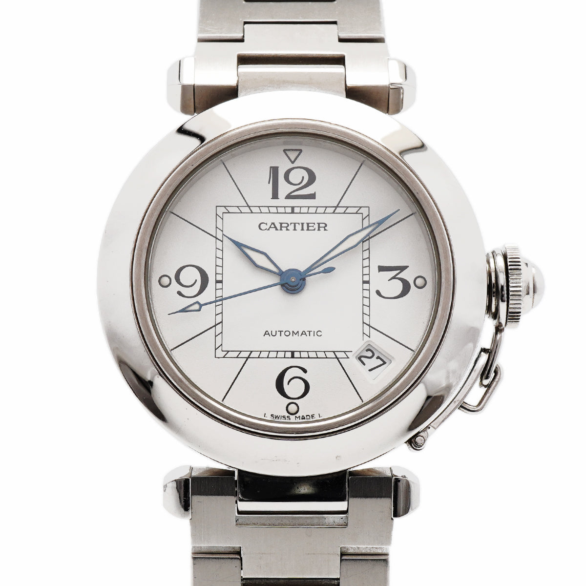 【6wid0275】カルティエ パシャC W31074M7 シルバー文字盤【中古】腕時計 メンズ