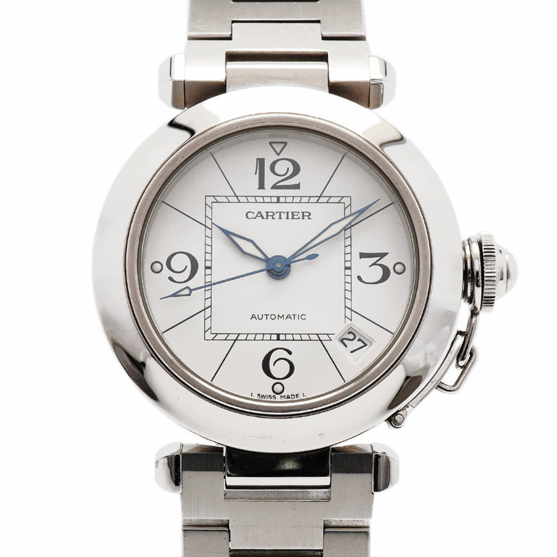 【6wid0275】カルティエ パシャC W31074M7 シルバー文字盤【中古】腕時計 メンズ