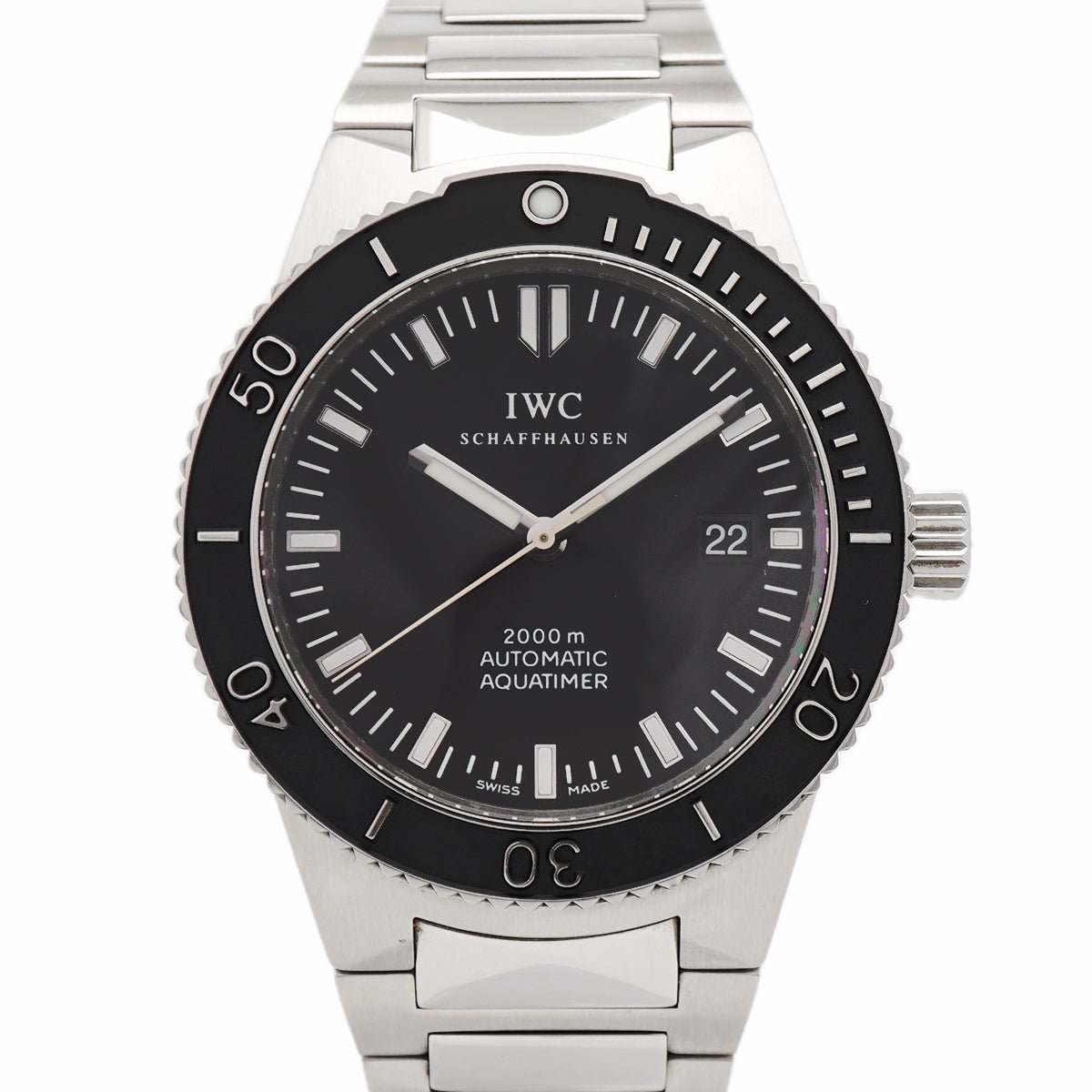 【6wid0281】IWC アイダブリューシー シャフハウゼン GST アクアタイマー IW353602 黒文字盤【中古】腕時計 メンズ