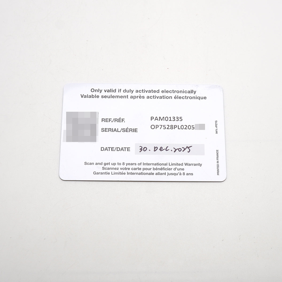 【6wid0284】オフィチーネ・パネライ ラジオミール トレ ジョルニ PAM01335 ネイビー文字盤【中古】腕時計 メンズ