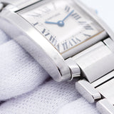 【6wid0292】カルティエ タンクフランセーズ SM W51008Q3 アイボリー文字盤【中古】腕時計 レディース