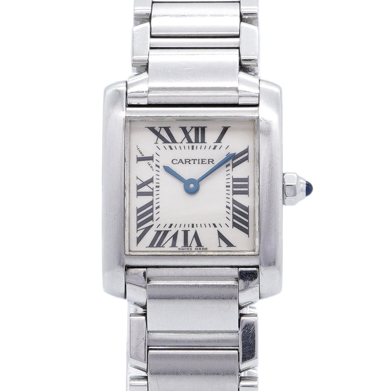 【6wid0296】カルティエ タンクフランセーズ SM W51008Q3 アイボリー文字盤【中古】腕時計 レディース
