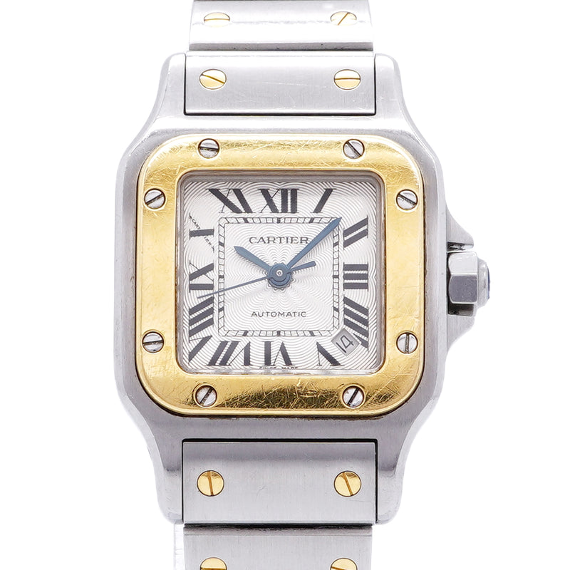 【6wid0297】カルティエ サントスガルベ SM W20057C4 シルバー文字盤【中古】腕時計 レディース