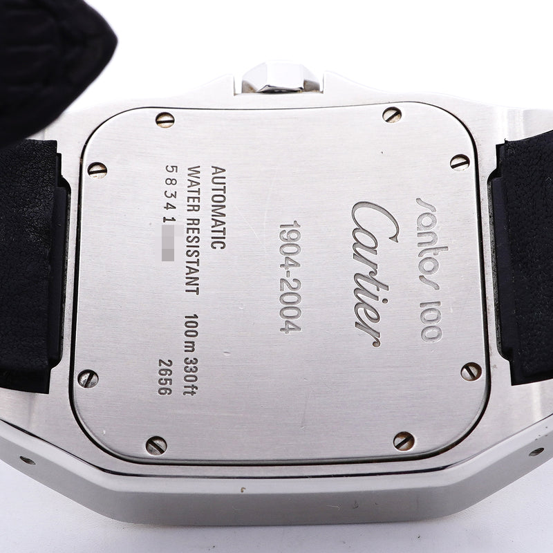 【6wid0308】カルティエ サントス100 LM W20072X7 シルバー文字盤【中古】腕時計 メンズ