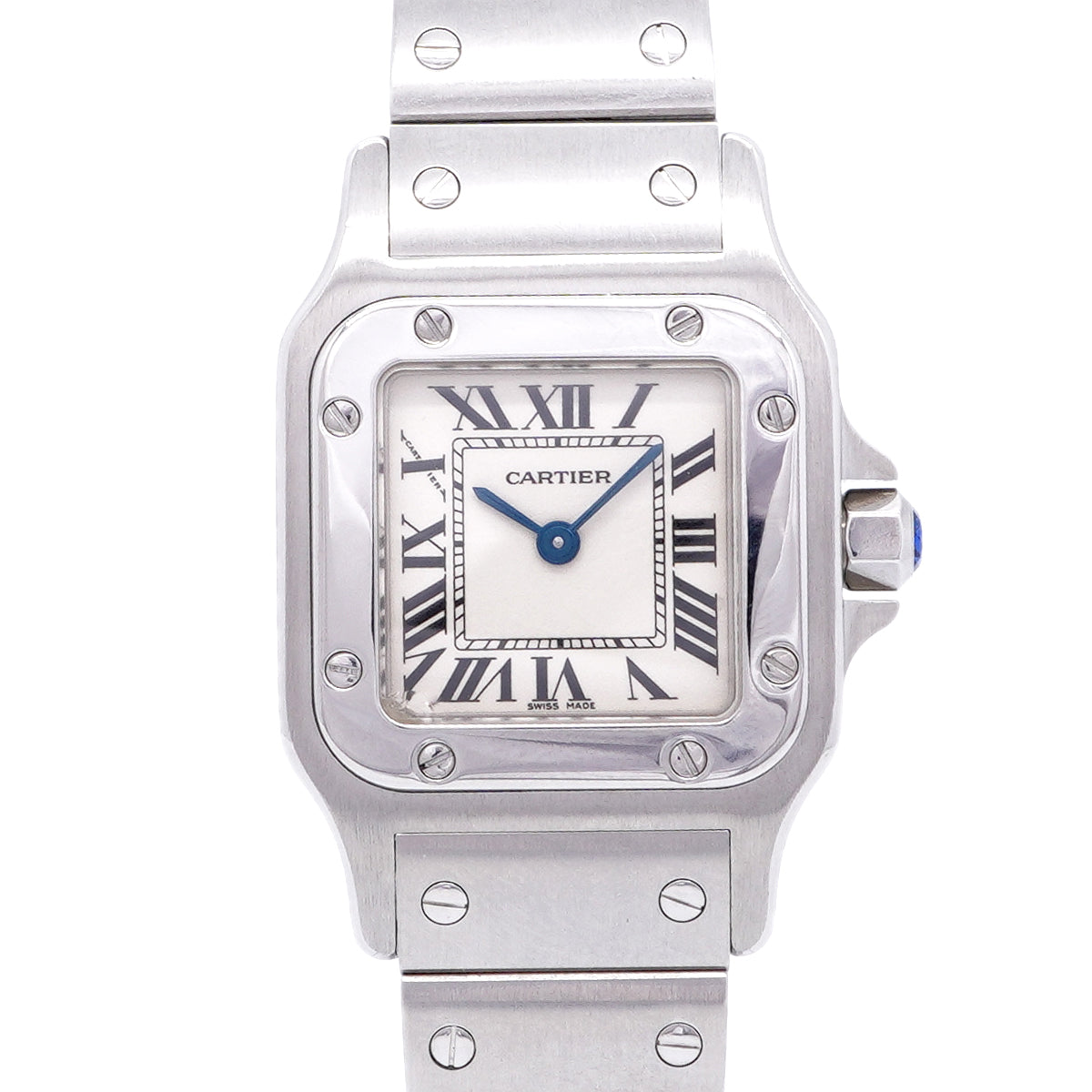 【6wid0309】カルティエ サントスガルベ SM W20056D6 シルバー文字盤【中古】腕時計 レディース
