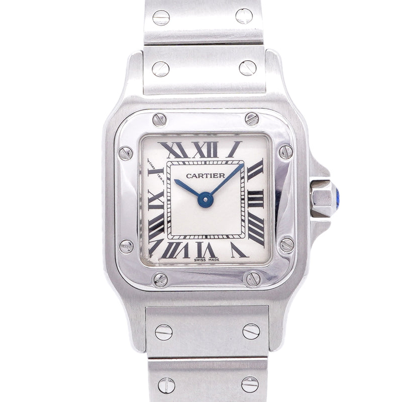 【6wid0309】カルティエ サントスガルベ SM W20056D6 シルバー文字盤【中古】腕時計 レディース