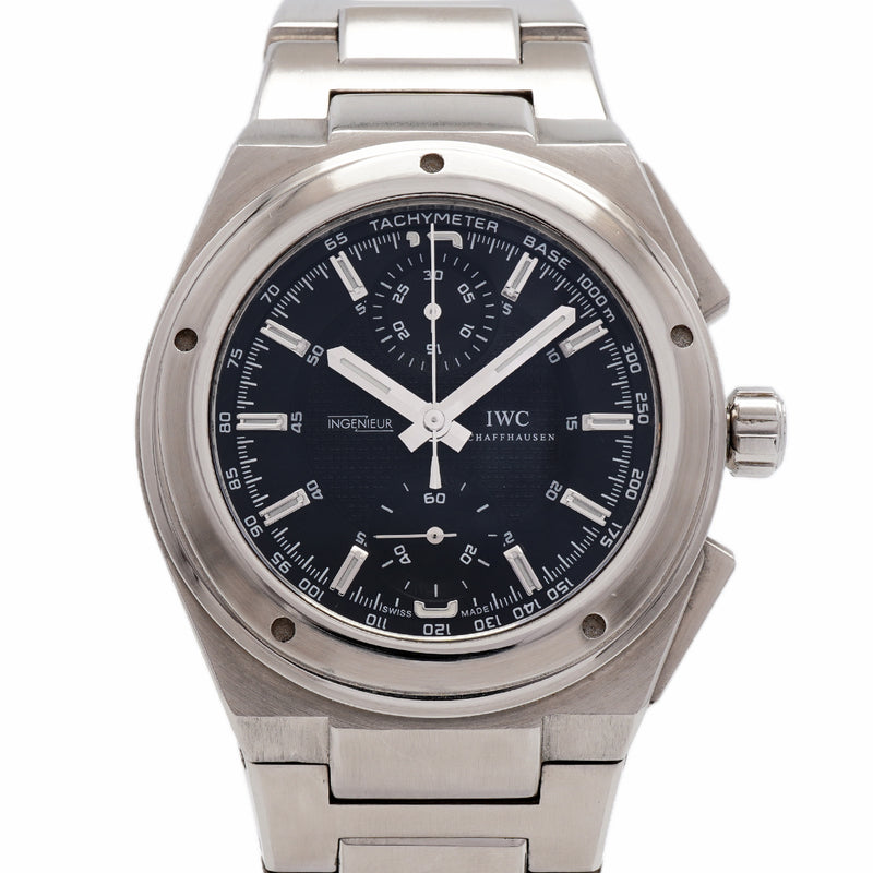 【6wka0014】IWC アイダブリューシー シャフハウゼン インヂュニア クロノグラフ IW372501 黒文字盤【中古】腕時計 メンズ