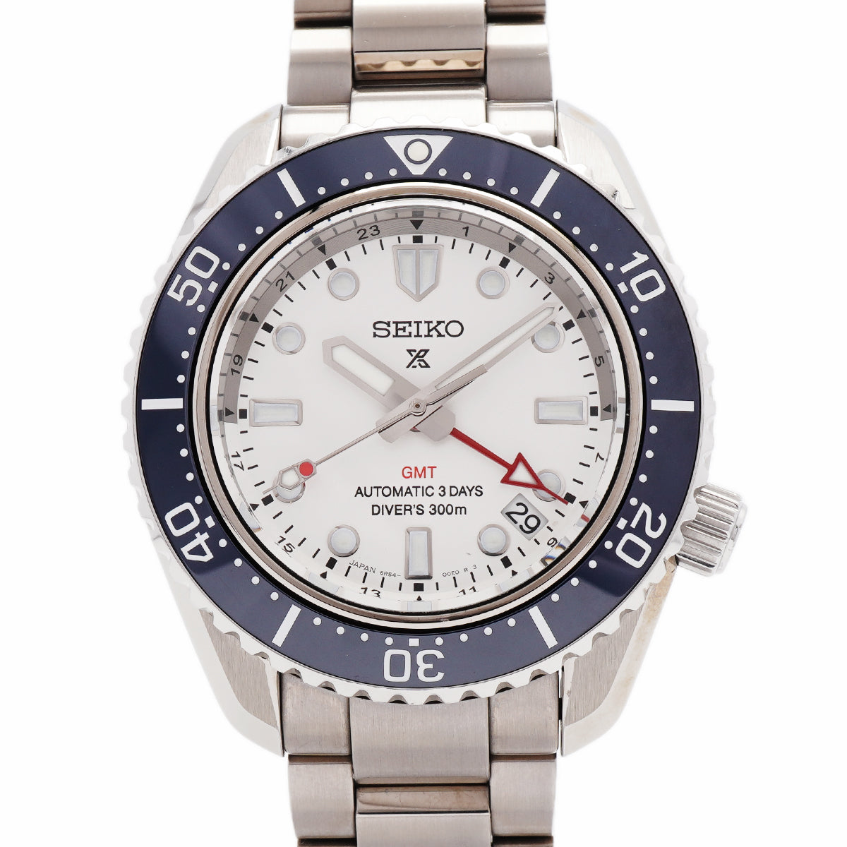 【6wka0028】セイコー プロスペックス ダイバースキューバ GMT SBEJ029/6R54-00P0 シルバー文字盤【中古】腕時計 メンズ