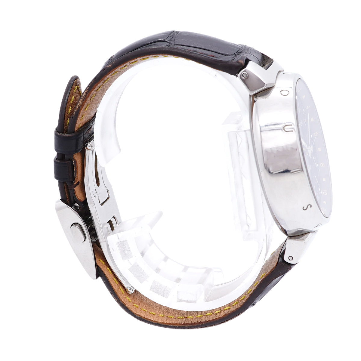 【6wka0064】ルイヴィトン タンブール GMT Q1131 ブラウン文字盤【中古】腕時計 メンズ