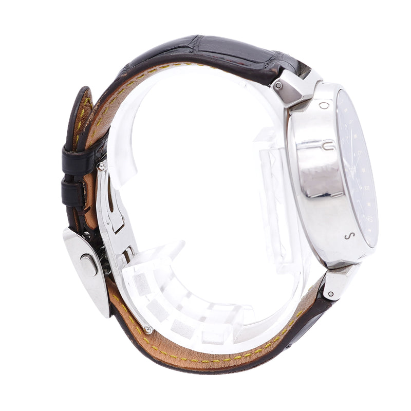 【6wka0064】ルイヴィトン タンブール GMT Q1131 ブラウン文字盤【中古】腕時計 メンズ
