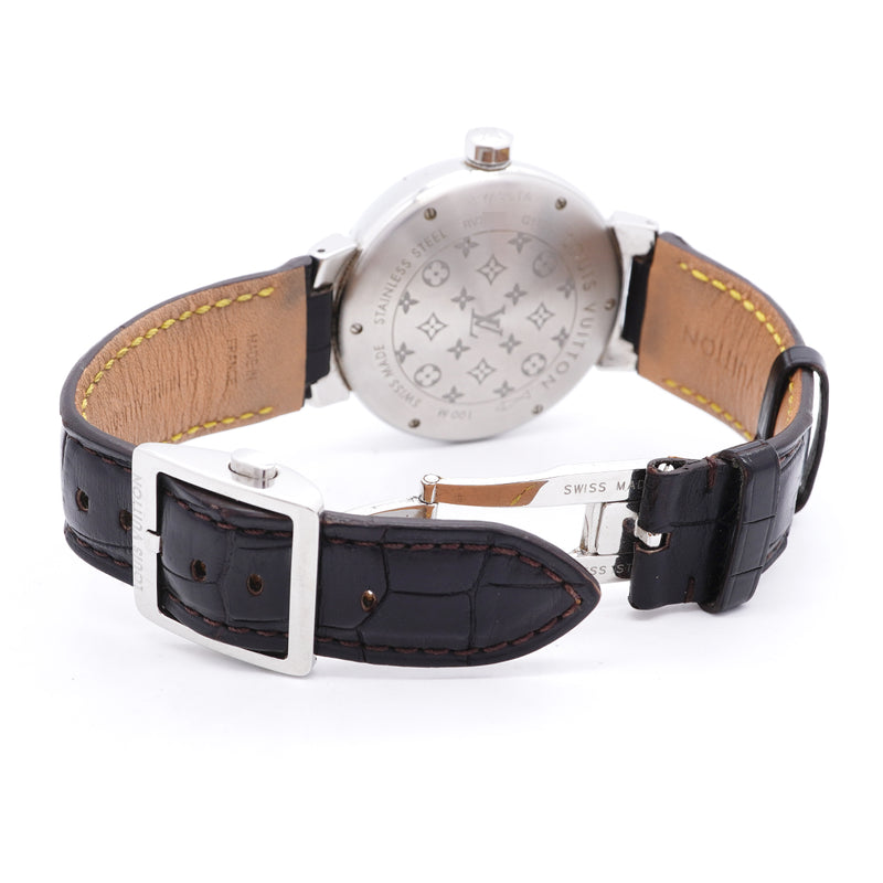 【6wka0064】ルイヴィトン タンブール GMT Q1131 ブラウン文字盤【中古】腕時計 メンズ