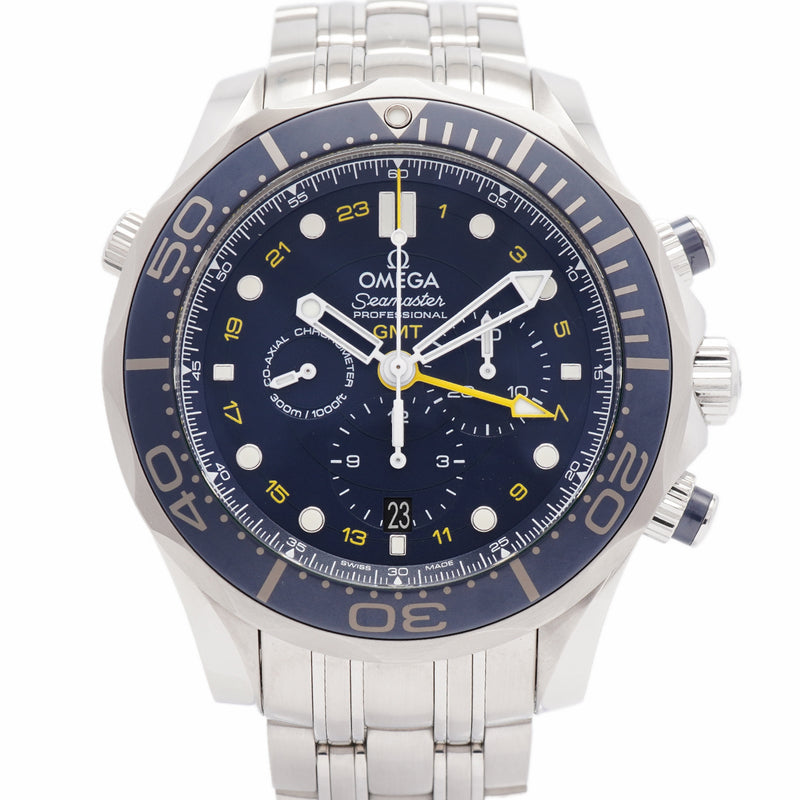 【6wka0072】オメガ シーマスター ダイバー 300M GMT 212.30.44.52.03.001 青文字盤【中古】腕時計 メンズ