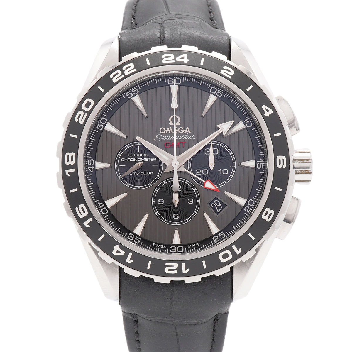 【6wkb0082】オメガ シーマスター アクアテラ GMT 231.13.44.52.06.001 グレー文字盤【中古】腕時計 メンズ