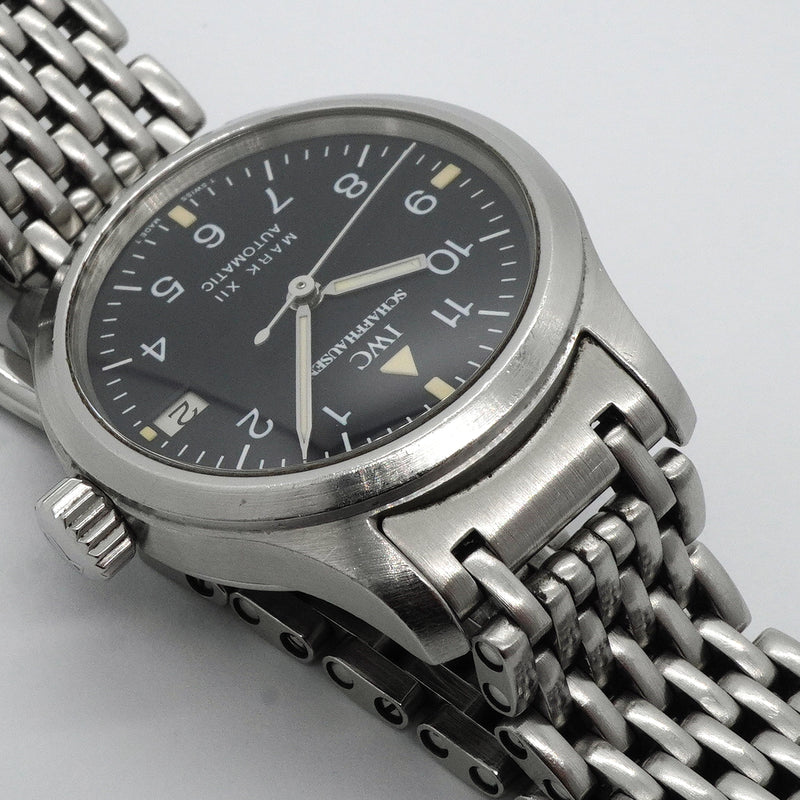 【6wkb0089】IWC アイダブリューシー シャフハウゼン マークXII IW442102 黒文字盤【中古】腕時計 レディース