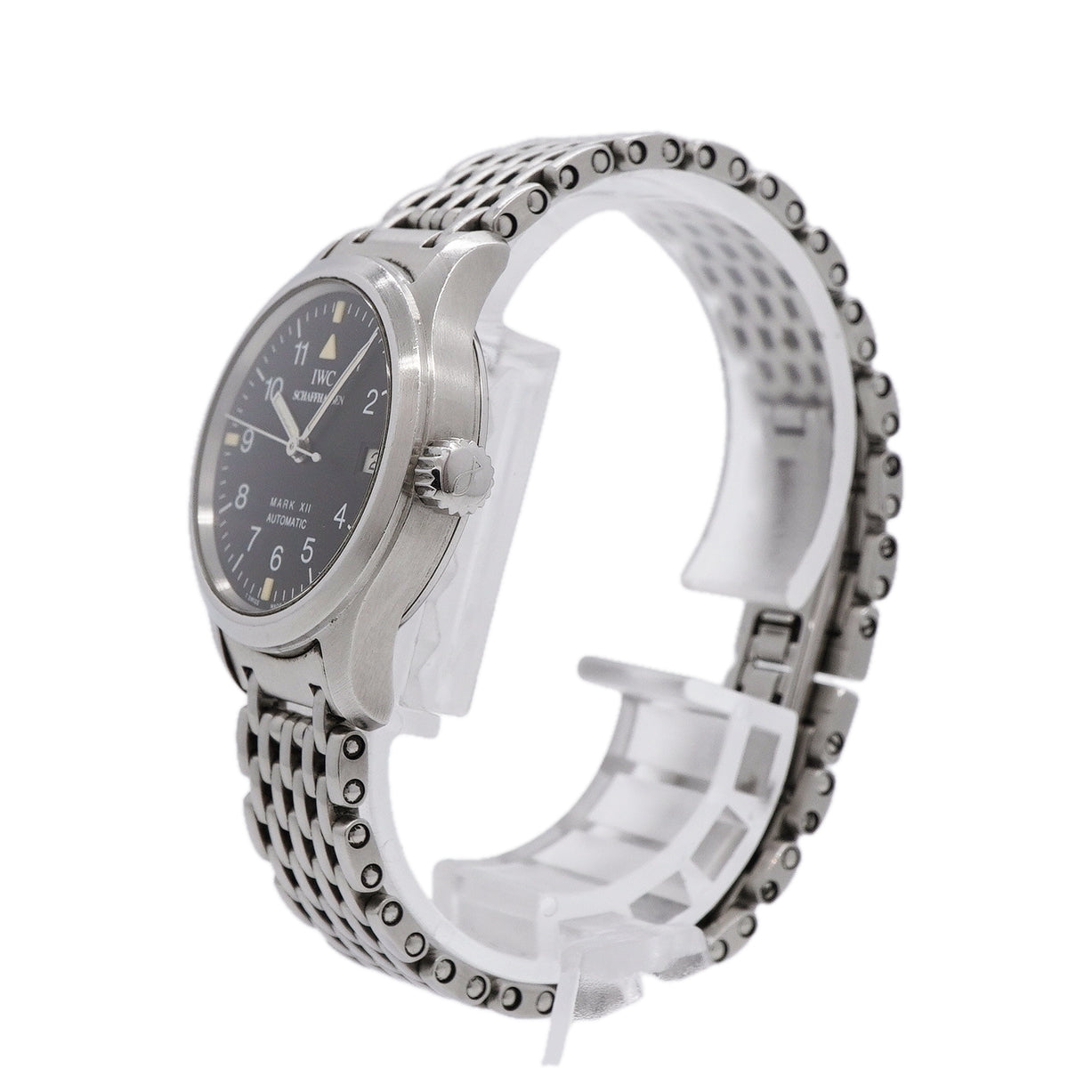 【6wkb0089】IWC アイダブリューシー シャフハウゼン マークXII IW442102 黒文字盤【中古】腕時計 レディース