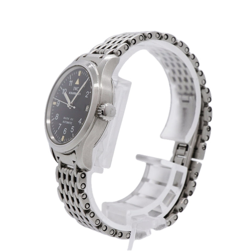 【6wkb0089】IWC アイダブリューシー シャフハウゼン マークXII IW442102 黒文字盤【中古】腕時計 レディース