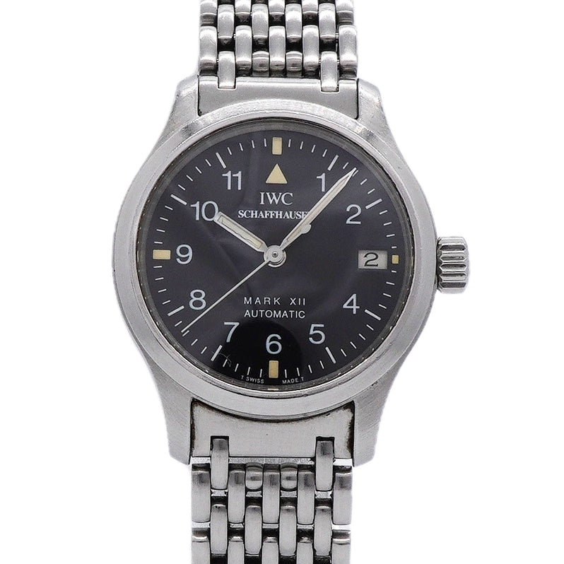 【6wkb0089】IWC アイダブリューシー シャフハウゼン マークXII IW442102 黒文字盤【中古】腕時計 レディース
