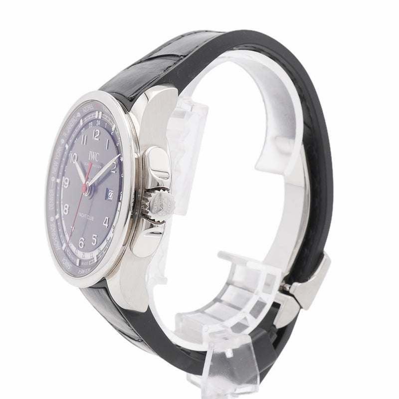 【6wkb0099】IWC アイダブリューシー シャフハウゼン ポルトギーゼ ヨットクラブ ワールドタイマー IW326602 グレー文字盤【中古】腕時計 メンズ
