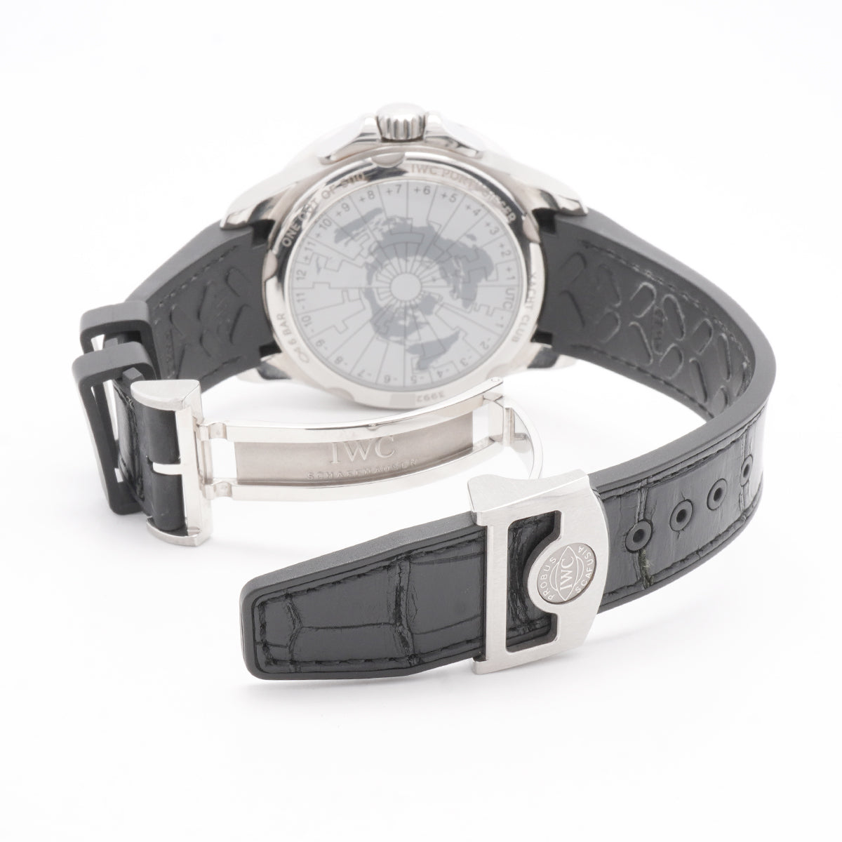 【6wkb0099】IWC アイダブリューシー シャフハウゼン ポルトギーゼ ヨットクラブ ワールドタイマー IW326602 グレー文字盤【中古】腕時計 メンズ