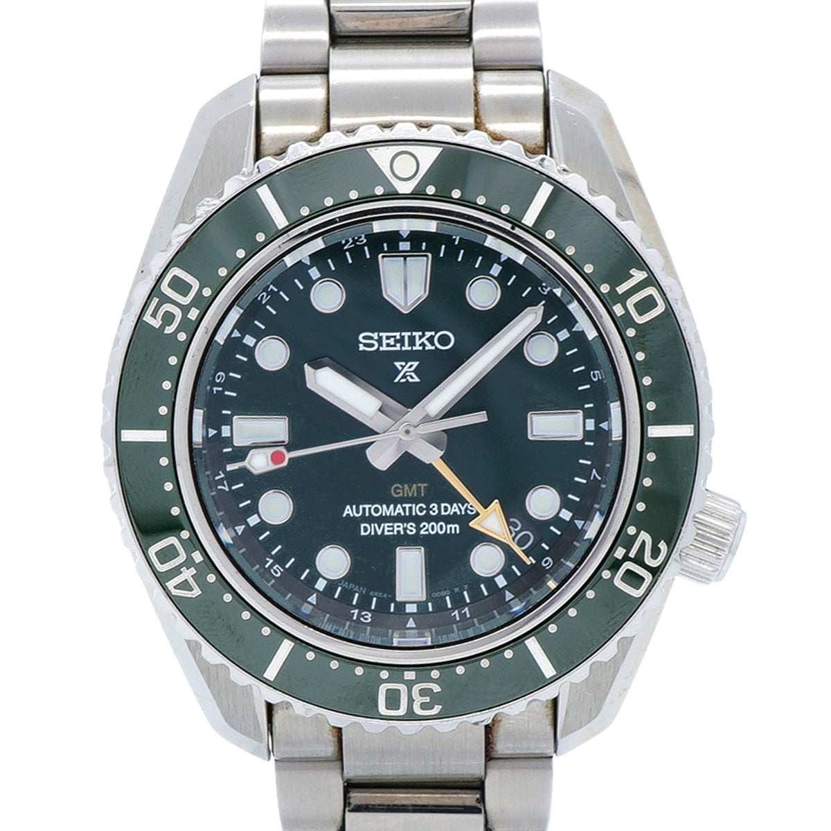 【6wkb0116】セイコー プロスペックス ダイバーズ 1968 ヘリテージ GMT SBEJ009/6R54-00D0 グリーン文字盤【中古】腕時計 メンズ