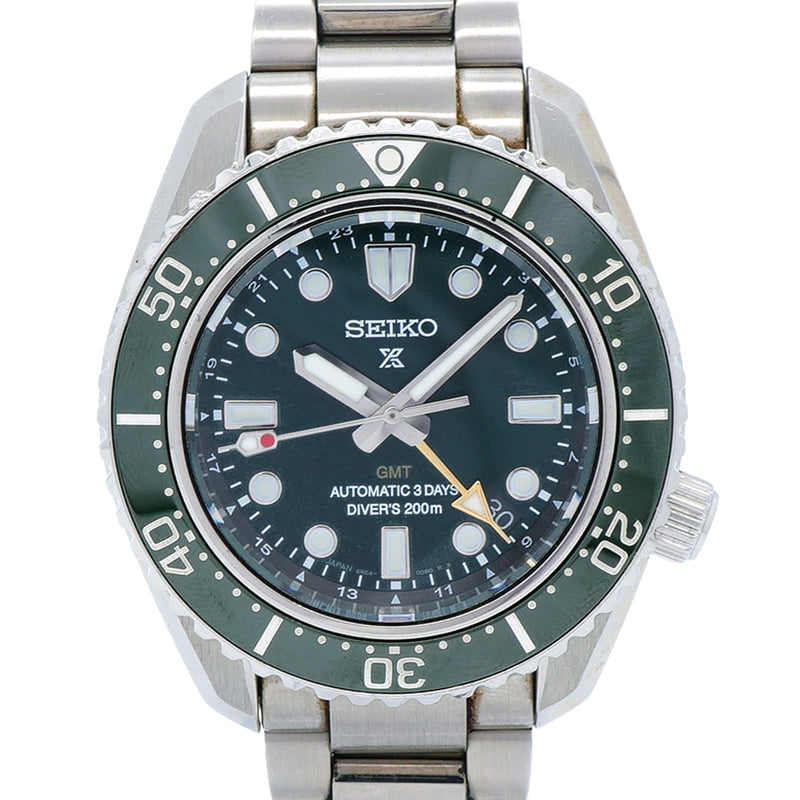 【6wkb0116】セイコー プロスペックス ダイバーズ 1968 ヘリテージ GMT SBEJ009/6R54-00D0 グリーン文字盤【中古】腕時計 メンズ