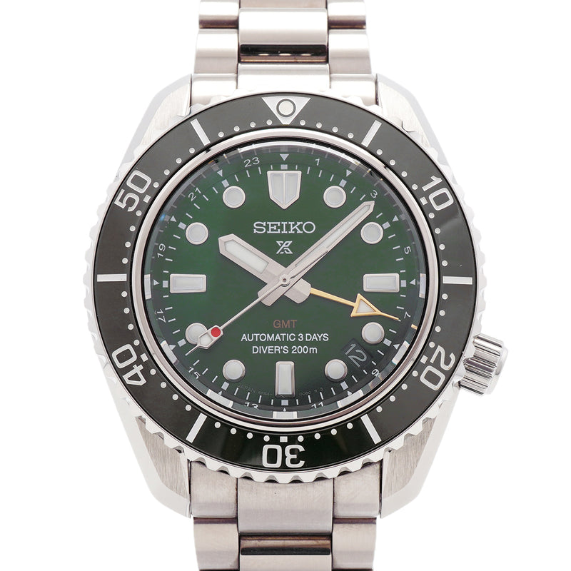 【6wkc0171】セイコー プロスペックス ダイバースキューバ GMT SBEJ009/6R54-00D0 グリーン文字盤【中古】腕時計 メンズ