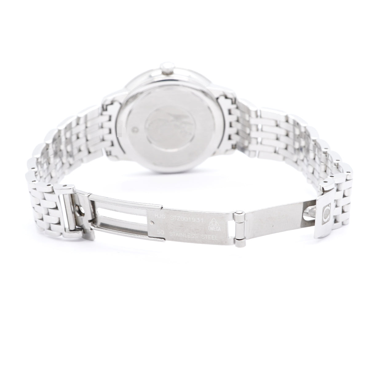 【6wkc0191】オメガ デ・ヴィル プレステージ バタフライ 8Pダイヤ 424.10.33.60.52.001 シルバー文字盤【中古】腕時計 レディース
