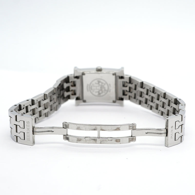 【6wkc0218】エルメス Hウォッチ ダイヤベゼル HH1.230 シルバー文字盤【中古】腕時計 レディース