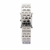 【6wkc0218】エルメス Hウォッチ ダイヤベゼル HH1.230 シルバー文字盤【中古】腕時計 レディース
