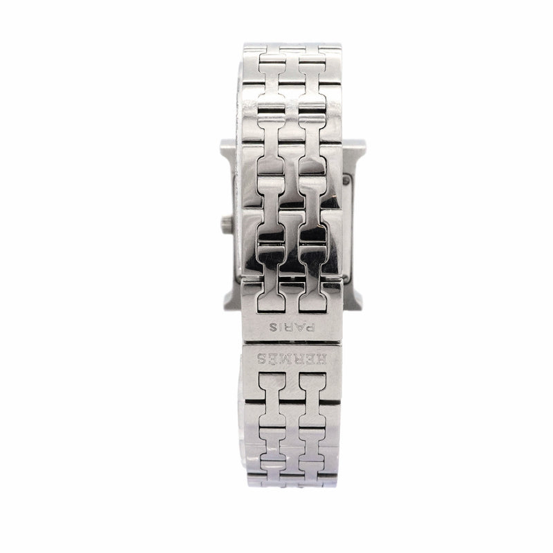 【6wkc0218】エルメス Hウォッチ ダイヤベゼル HH1.230 シルバー文字盤【中古】腕時計 レディース