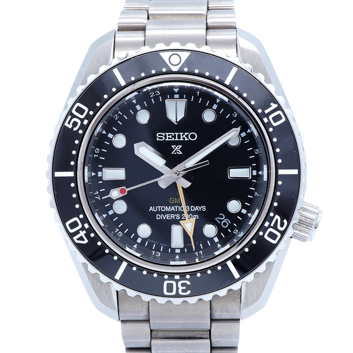 【6wkd0257】セイコー プロスペックス ダイバーズ 1968 ヘリテージ GMT SBEJ011/6R54-00D0 黒文字盤【中古】腕時計 メンズ