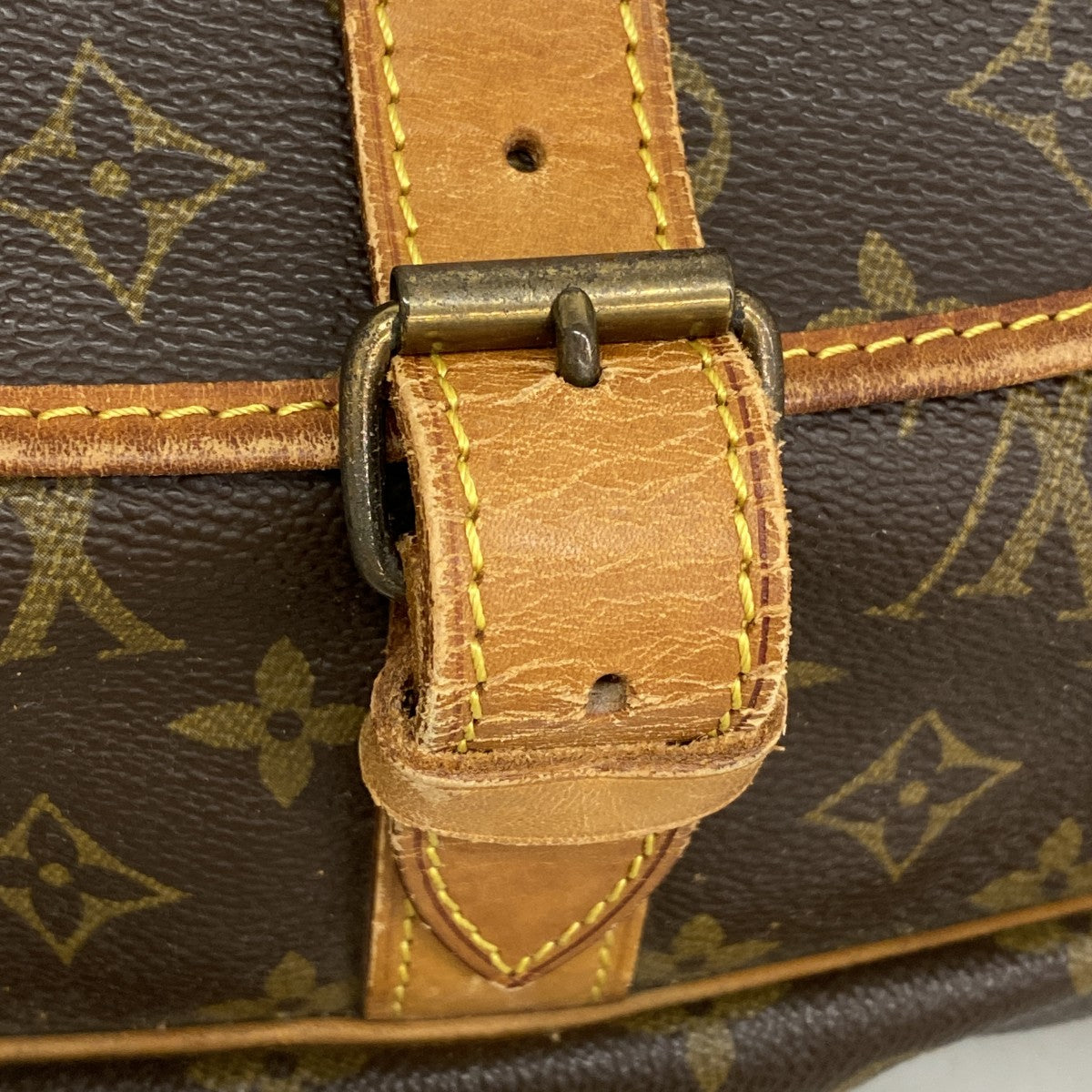 【6fb2659】ルイヴィトン ショルダーバッグ モノグラム ソミュール35 M42254 ブラウン【中古】レディース